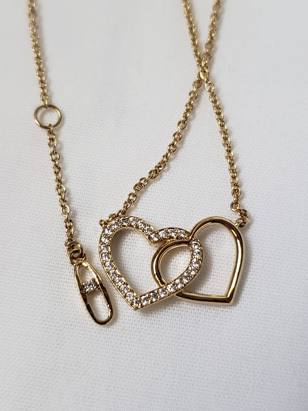 Gold Double Heart Pendant Necklace - Elegant Women’s Jewelry